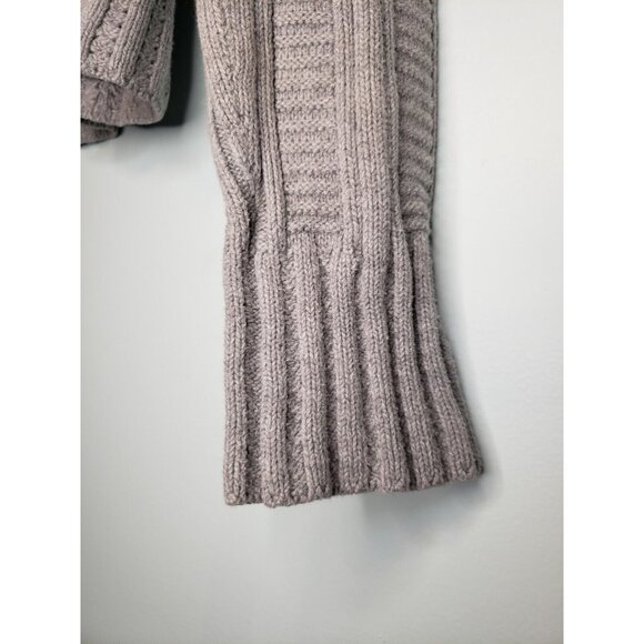 Anne Klein Sport Women's Sz M Button Front Sweater Cardigan Gray Cable Knit - Picture 2 of 8